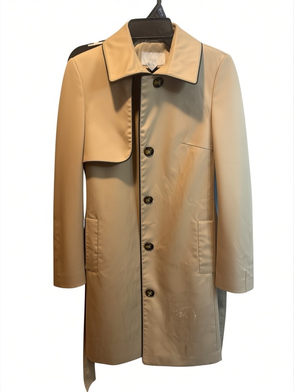H&M Beige Trench Coat with Dark Piping